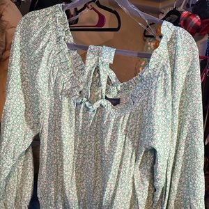 Dainty floral cold shoulder top